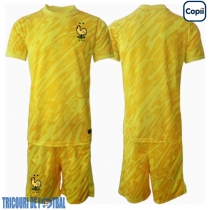 Echipament fotbal Franţa Portar Tricou Acasa European 2024 pentru copii maneca scurta (+ Pantaloni scurti)