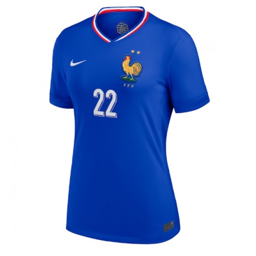 Echipament fotbal Franţa Theo Hernandez #22 Tricou Acasa European 2024 pentru femei maneca scurta Echipament fotbal Franţa Theo Hernandez #22 Tricou Acasa European 2024 pentru femei maneca scurta