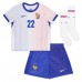 Echipament fotbal Franţa Theo Hernandez #22 Tricou Deplasare European 2024 pentru copii maneca scurta (+ Pantaloni scurti)