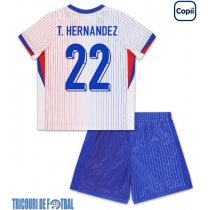 Echipament fotbal Franţa Theo Hernandez #22 Tricou Deplasare European 2024 pentru copii maneca scurta (+ Pantaloni scurti)