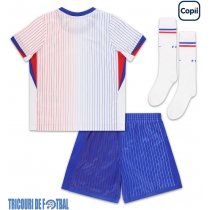 Echipament fotbal Franţa Tricou Deplasare European 2024 pentru copii maneca scurta (+ Pantaloni scurti)