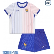 Echipament fotbal Franţa Tricou Deplasare European 2024 pentru copii maneca scurta (+ Pantaloni scurti)