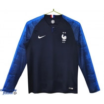 Echipament fotbal Franța 2018 Tricou Retro Acasa maneca lunga