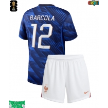 Echipament fotbal Franța Bradley Barcola #12 Tricou Acasa Mondial 2026 pentru copii maneca scurta (+ Pantaloni scurti)