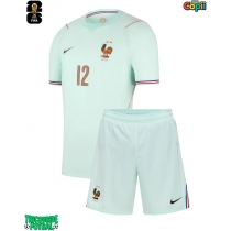 Echipament fotbal Franța Bradley Barcola #12 Tricou Deplasare Mondial 2026 pentru copii maneca scurta (+ Pantaloni scurti)