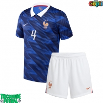Echipament fotbal Franța Dayot Upamecano #4 Tricou Acasa Mondial 2026 pentru copii maneca scurta (+ Pantaloni scurti)