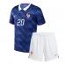 Echipament fotbal Franța Desire Doue #20 Tricou Acasa Mondial 2026 pentru copii maneca scurta (+ Pantaloni scurti)