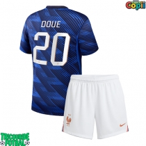 Echipament fotbal Franța Desire Doue #20 Tricou Acasa Mondial 2026 pentru copii maneca scurta (+ Pantaloni scurti)
