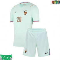 Echipament fotbal Franța Desire Doue #20 Tricou Deplasare Mondial 2026 pentru copii maneca scurta (+ Pantaloni scurti)