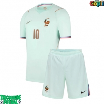 Echipament fotbal Franța Kylian Mbappe #10 Tricou Deplasare Mondial 2026 pentru copii maneca scurta (+ Pantaloni scurti)