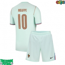 Echipament fotbal Franța Kylian Mbappe #10 Tricou Deplasare Mondial 2026 pentru copii maneca scurta (+ Pantaloni scurti)