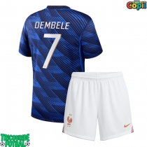 Echipament fotbal Franța Ousmane Dembele #7 Tricou Acasa Mondial 2026 pentru copii maneca scurta (+ Pantaloni scurti)