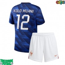 Echipament fotbal Franța Randal Kolo Muani #12 Tricou Acasa Mondial 2026 pentru copii maneca scurta (+ Pantaloni scurti)