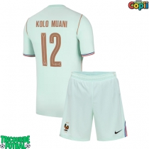 Echipament fotbal Franța Randal Kolo Muani #12 Tricou Deplasare Mondial 2026 pentru copii maneca scurta (+ Pantaloni scurti)