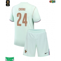 Echipament fotbal Franța Rayan Cherki #24 Tricou Deplasare Mondial 2026 pentru copii maneca scurta (+ Pantaloni scurti)