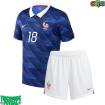 Echipament fotbal Franța Warren Zaire-Emery #18 Tricou Acasa Mondial 2026 pentru copii maneca scurta (+ Pantaloni scurti)