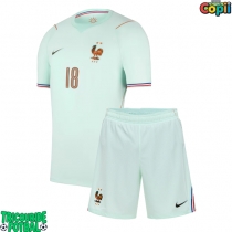 Echipament fotbal Franța Warren Zaire-Emery #18 Tricou Deplasare Mondial 2026 pentru copii maneca scurta (+ Pantaloni scurti)