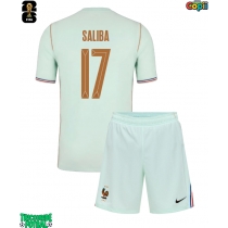 Echipament fotbal Franța William Saliba #17 Tricou Deplasare Mondial 2026 pentru copii maneca scurta (+ Pantaloni scurti)