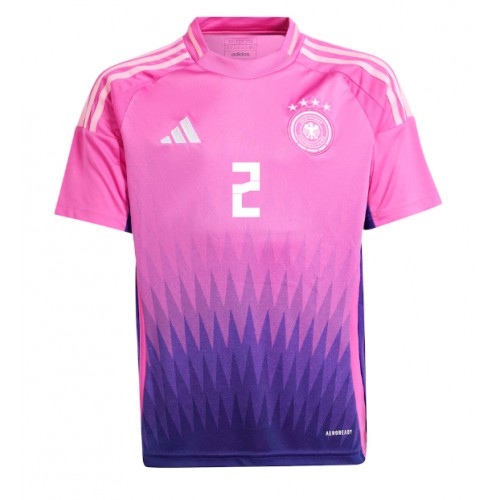 Echipament fotbal Germania Antonio Rudiger #2 Tricou Deplasare European 2024 maneca scurta Echipament fotbal Germania Antonio Rudiger #2 Tricou Deplasare European 2024 maneca scurta