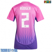 Echipament fotbal Germania Antonio Rudiger #2 Tricou Deplasare European 2024 pentru femei maneca scurta