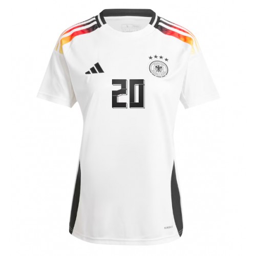Echipament fotbal Germania Benjamin Henrichs #20 Tricou Acasa European 2024 pentru femei maneca scurta Echipament fotbal Germania Benjamin Henrichs #20 Tricou Acasa European 2024 pentru femei maneca scurta