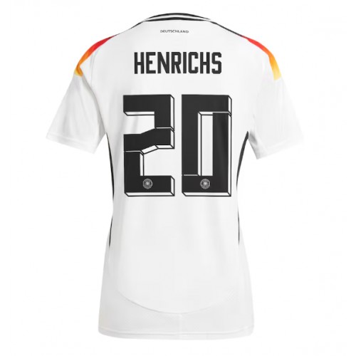 Echipament fotbal Germania Benjamin Henrichs #20 Tricou Acasa European 2024 pentru femei maneca scurta Echipament fotbal Germania Benjamin Henrichs #20 Tricou Acasa European 2024 pentru femei maneca scurta