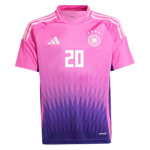 Echipament fotbal Germania Benjamin Henrichs #20 Tricou Deplasare European 2024 maneca scurta Echipament fotbal Germania Benjamin Henrichs #20 Tricou Deplasare European 2024 maneca scurta