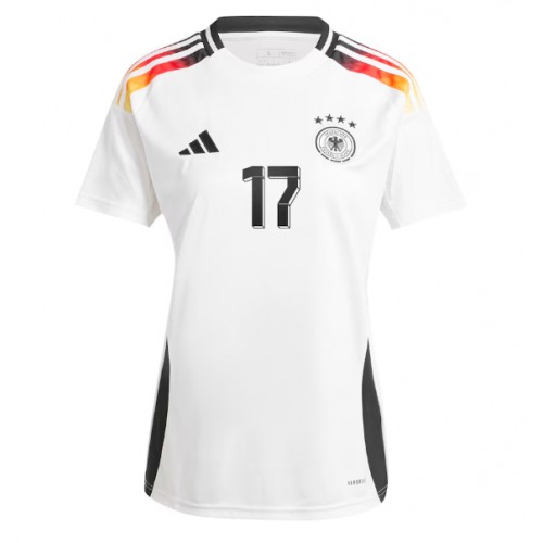 Echipament fotbal Germania Florian Wirtz #17 Tricou Acasa European 2024 pentru femei maneca scurta Echipament fotbal Germania Florian Wirtz #17 Tricou Acasa European 2024 pentru femei maneca scurta
