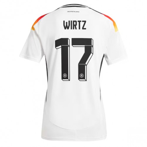 Echipament fotbal Germania Florian Wirtz #17 Tricou Acasa European 2024 pentru femei maneca scurta Echipament fotbal Germania Florian Wirtz #17 Tricou Acasa European 2024 pentru femei maneca scurta