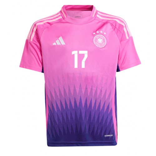 Echipament fotbal Germania Florian Wirtz #17 Tricou Deplasare European 2024 maneca scurta Echipament fotbal Germania Florian Wirtz #17 Tricou Deplasare European 2024 maneca scurta