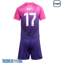 Echipament fotbal Germania Florian Wirtz #17 Tricou Deplasare European 2024 pentru copii maneca scurta (+ Pantaloni scurti)