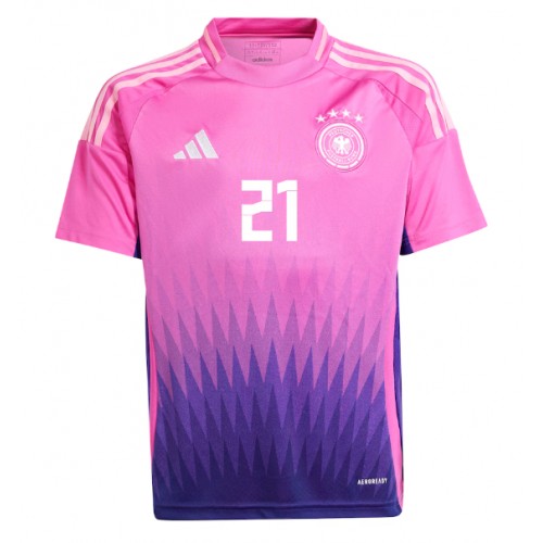 Echipament fotbal Germania Ilkay Gundogan #21 Tricou Deplasare European 2024 maneca scurta Echipament fotbal Germania Ilkay Gundogan #21 Tricou Deplasare European 2024 maneca scurta