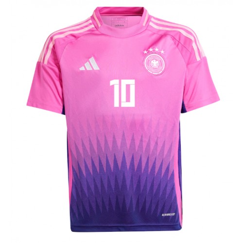 Echipament fotbal Germania Jamal Musiala #10 Tricou Deplasare European 2024 maneca scurta Echipament fotbal Germania Jamal Musiala #10 Tricou Deplasare European 2024 maneca scurta