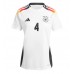 Echipament fotbal Germania Jonathan Tah #4 Tricou Acasa European 2024 pentru femei maneca scurta Echipament fotbal Germania Jonathan Tah #4 Tricou Acasa European 2024 pentru femei maneca scurta