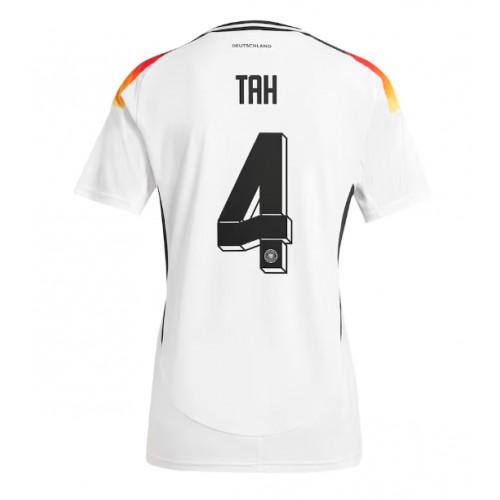 Echipament fotbal Germania Jonathan Tah #4 Tricou Acasa European 2024 pentru femei maneca scurta Echipament fotbal Germania Jonathan Tah #4 Tricou Acasa European 2024 pentru femei maneca scurta