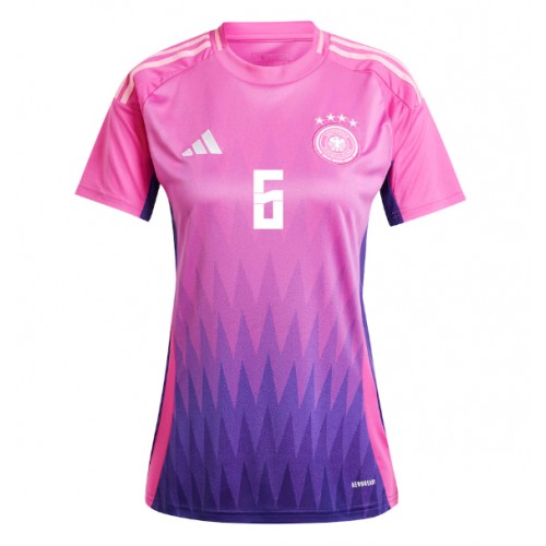 Echipament fotbal Germania Joshua Kimmich #6 Tricou Deplasare European 2024 pentru femei maneca scurta Echipament fotbal Germania Joshua Kimmich #6 Tricou Deplasare European 2024 pentru femei maneca scurta