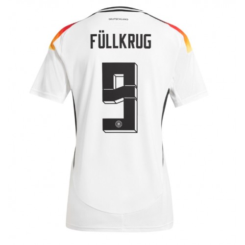 Echipament fotbal Germania Niclas Fullkrug #9 Tricou Acasa European 2024 pentru femei maneca scurta Echipament fotbal Germania Niclas Fullkrug #9 Tricou Acasa European 2024 pentru femei maneca scurta