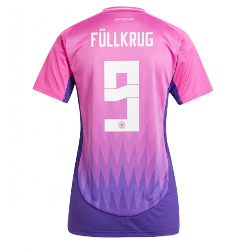 Echipament fotbal Germania Niclas Fullkrug #9 Tricou Deplasare European 2024 pentru femei maneca scurta Echipament fotbal Germania Niclas Fullkrug #9 Tricou Deplasare European 2024 pentru femei maneca scurta