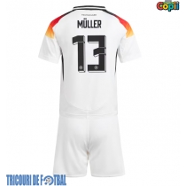 Echipament fotbal Germania Thomas Muller #13 Tricou Acasa European 2024 pentru copii maneca scurta (+ Pantaloni scurti)