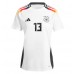 Echipament fotbal Germania Thomas Muller #13 Tricou Acasa European 2024 pentru femei maneca scurta Echipament fotbal Germania Thomas Muller #13 Tricou Acasa European 2024 pentru femei maneca scurta