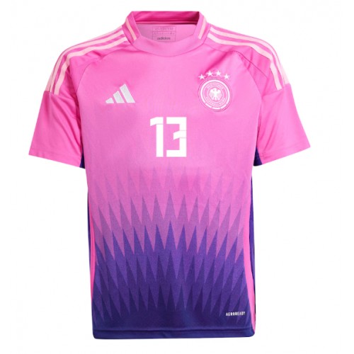 Echipament fotbal Germania Thomas Muller #13 Tricou Deplasare European 2024 maneca scurta Echipament fotbal Germania Thomas Muller #13 Tricou Deplasare European 2024 maneca scurta