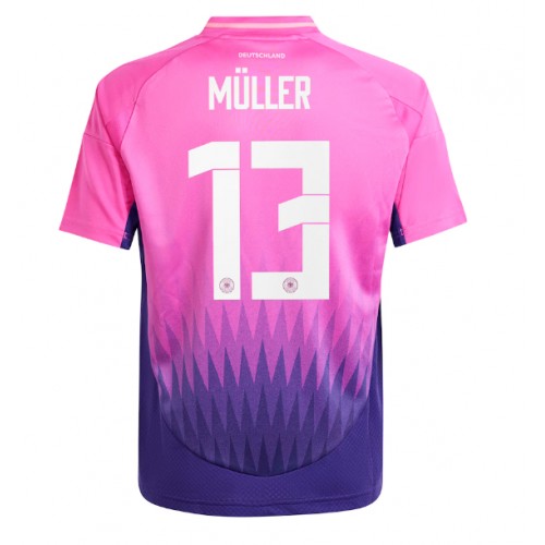 Echipament fotbal Germania Thomas Muller #13 Tricou Deplasare European 2024 maneca scurta Echipament fotbal Germania Thomas Muller #13 Tricou Deplasare European 2024 maneca scurta