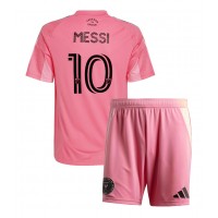 Echipament fotbal Inter Miami Lionel Messi #10 Tricou Acasa 2025-26 pentru copii maneca scurta (+ Pantaloni scurti)