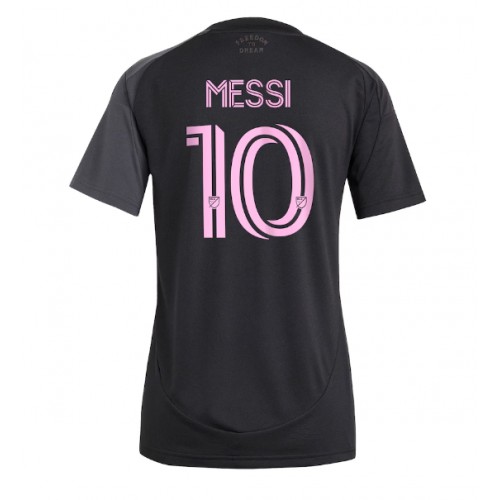 Echipament fotbal Inter Miami Lionel Messi #10 Tricou Deplasare 2025-26 pentru femei maneca scurta Echipament fotbal Inter Miami Lionel Messi #10 Tricou Deplasare 2025-26 pentru femei maneca scurta
