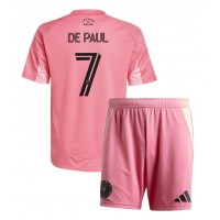 Echipament fotbal Inter Miami Rodrigo De Paul #7 Tricou Acasa 2025-26 pentru copii maneca scurta (+ Pantaloni scurti)