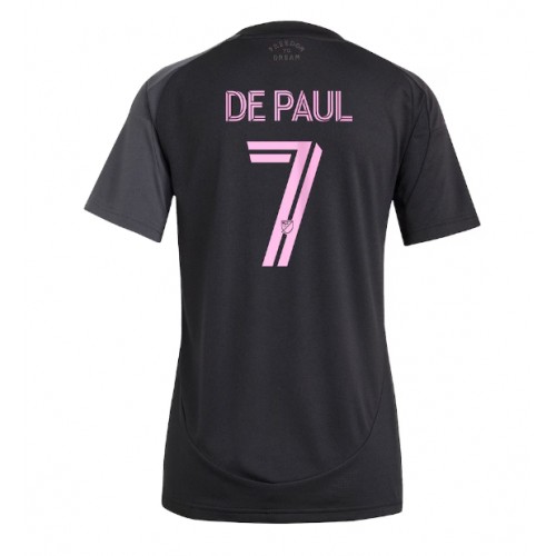 Echipament fotbal Inter Miami Rodrigo De Paul #7 Tricou Deplasare 2025-26 pentru femei maneca scurta Echipament fotbal Inter Miami Rodrigo De Paul #7 Tricou Deplasare 2025-26 pentru femei maneca scurta