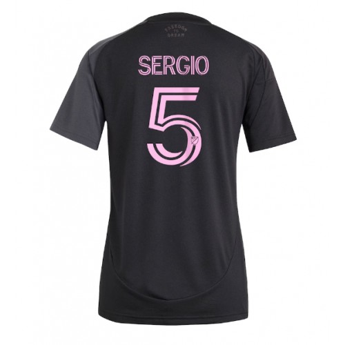 Echipament fotbal Inter Miami Sergio Busquets #5 Tricou Deplasare 2025-26 pentru femei maneca scurta Echipament fotbal Inter Miami Sergio Busquets #5 Tricou Deplasare 2025-26 pentru femei maneca scurta