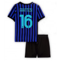 Echipament fotbal Inter Milan Davide Frattesi #16 Tricou Acasa 2025-26 pentru copii maneca scurta (+ Pantaloni scurti)