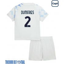 Echipament fotbal Inter Milan Denzel Dumfries #2 Tricou Deplasare 2025-26 pentru copii maneca scurta (+ Pantaloni scurti)