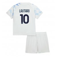 Echipament fotbal Inter Milan Lautaro Martinez #10 Tricou Deplasare 2025-26 pentru copii maneca scurta (+ Pantaloni scurti)